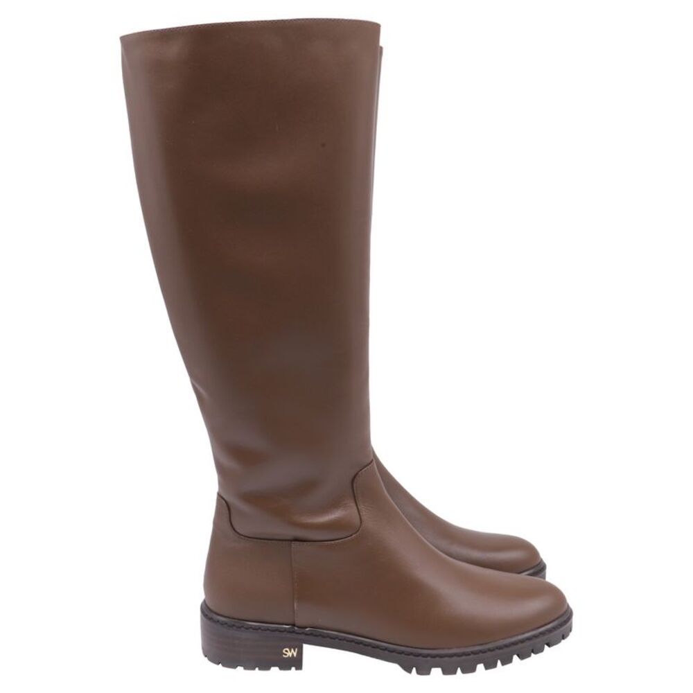 Stuart Weitzman City Knee High Boots in Brown Leather